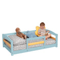Load image into Gallery viewer, Crib Size Wooden Floor Bed Frame with Rails for Toddlers Age 1–3