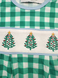 Load image into Gallery viewer, Plaid Christmas Tree Embroidery Boy Onesie
