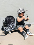 Load image into Gallery viewer, Checker Flames Mid-Size Backpack