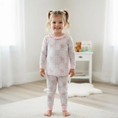 Load image into Gallery viewer, Max and Pippa - Gingham Floral Bow 2 Piece Bamboo Pajamas