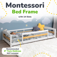 Load image into Gallery viewer, Twin Montessori Floor Bed with Safety Guardrails
