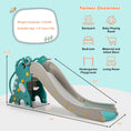 Load image into Gallery viewer, 4-in-1 Kids Climber Slide Play Set with Basketball Hoop-Green