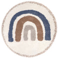 Load image into Gallery viewer, BOHEMIAN RAINBOW BLUE round children's rug with rainbow pattern