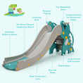 Load image into Gallery viewer, 4-in-1 Kids Climber Slide Play Set with Basketball Hoop-Green