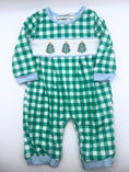 Load image into Gallery viewer, Plaid Christmas Tree Embroidery Boy Onesie