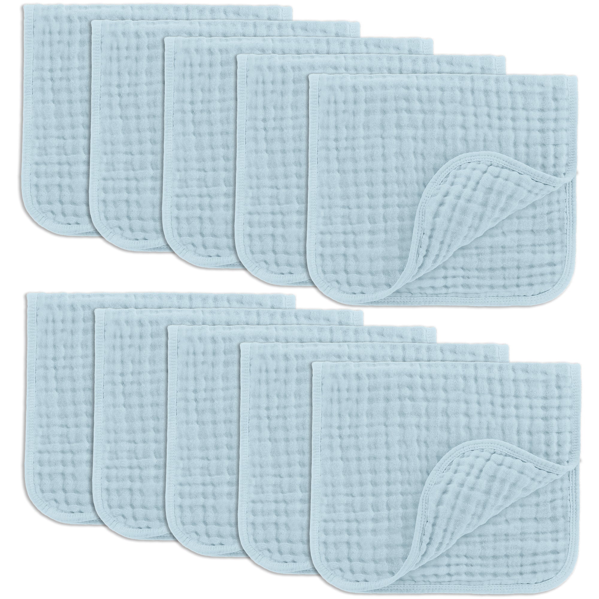 Muslin Burp Cloths in Sky Blue