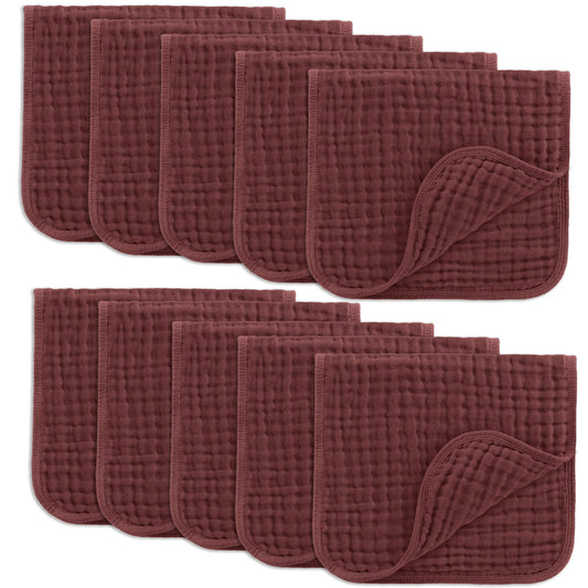 Muslin Burp Cloths  in Wine