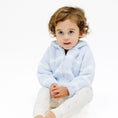 Load image into Gallery viewer, Chenille - Light Blue & Ivory Stripe Hooded Jacket