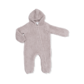 Load image into Gallery viewer, Chenille - Stone Hooded Romper with Striped Texture