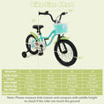 Load image into Gallery viewer, 12/14/16 Inch Kids Bike with Training Wheels and Basket Green Color