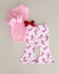 Load image into Gallery viewer, Checkered Candy Cane Flare Pants | Pink