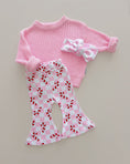 Load image into Gallery viewer, Checkered Candy Cane Flare Pants | Pink