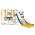Load image into Gallery viewer, 7-in-1 Toddler Swing and Slide Set L-shaped with Ladder and Basketball Hoop