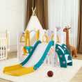 Load image into Gallery viewer, 7-in-1 Toddler Swing and Slide Set L-shaped with Ladder and Basketball Hoop