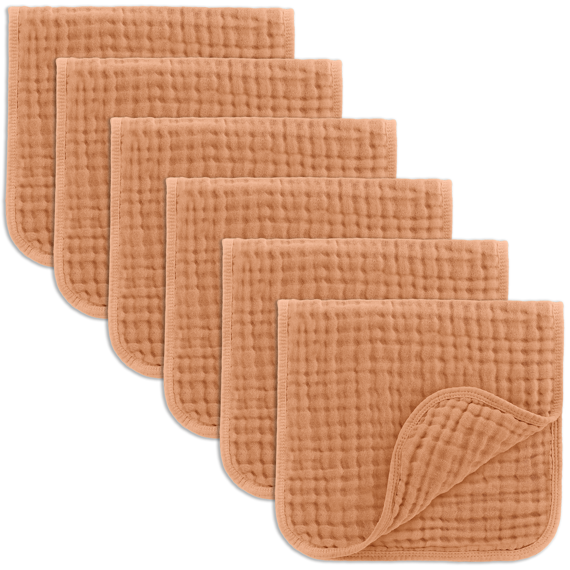 Muslin Burp Cloths in Caramel