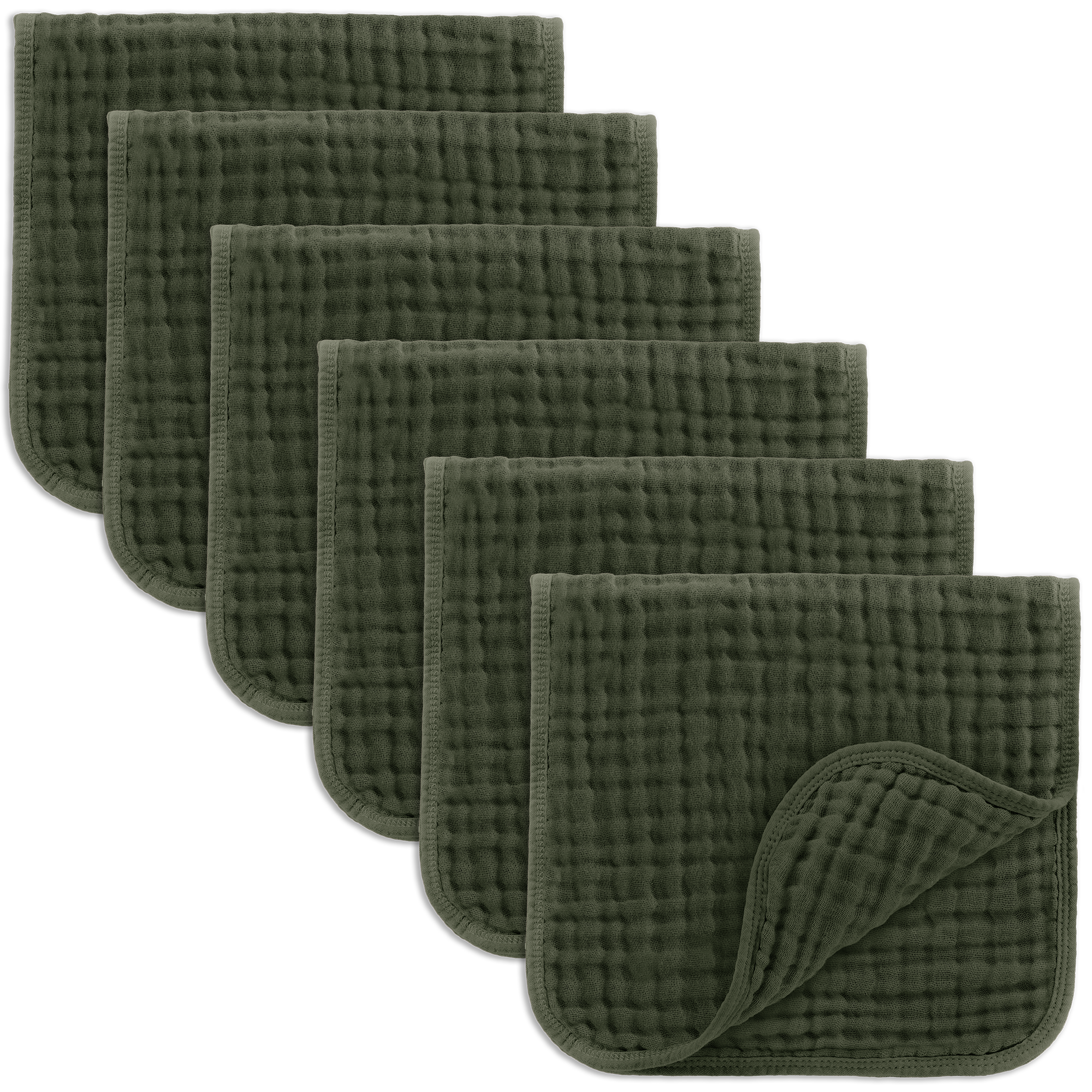 Muslin Burp Cloths in Kelp