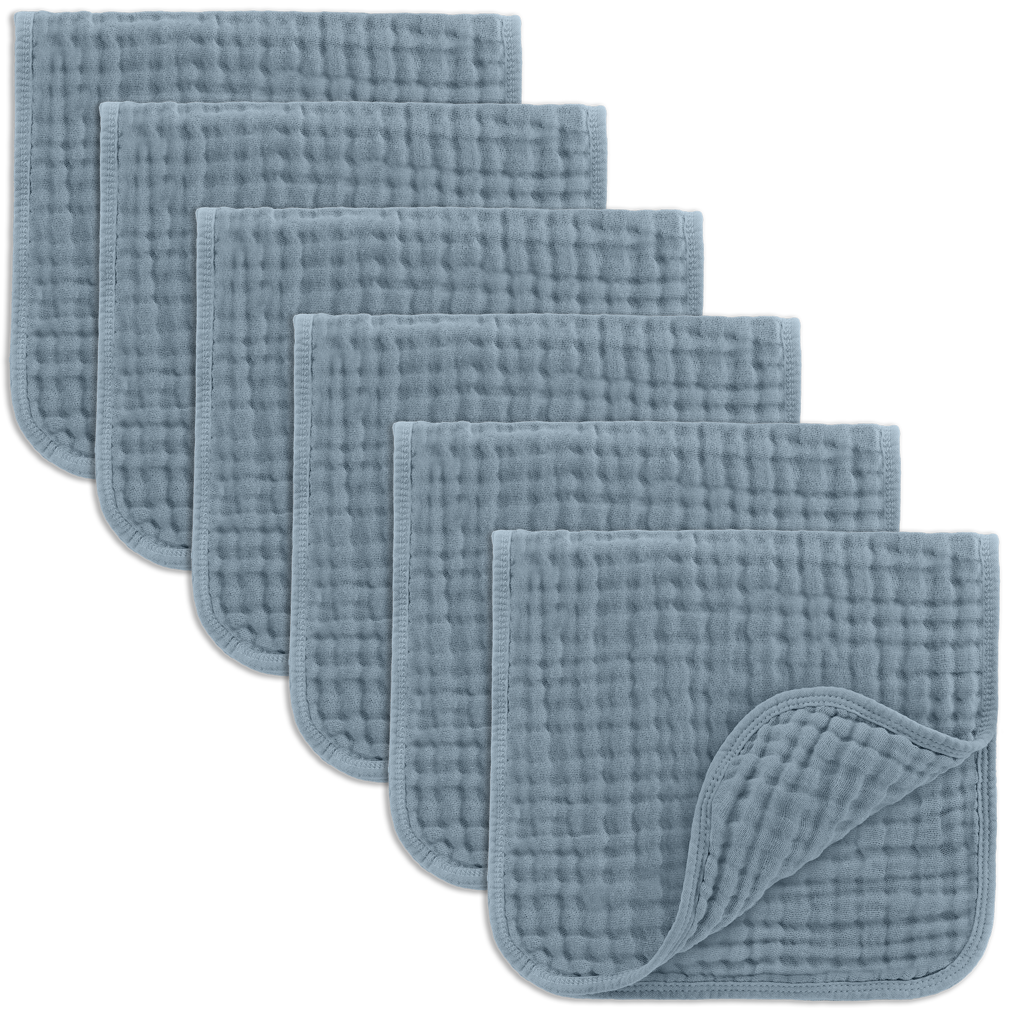 Muslin Burp Cloths in Pacific Blue