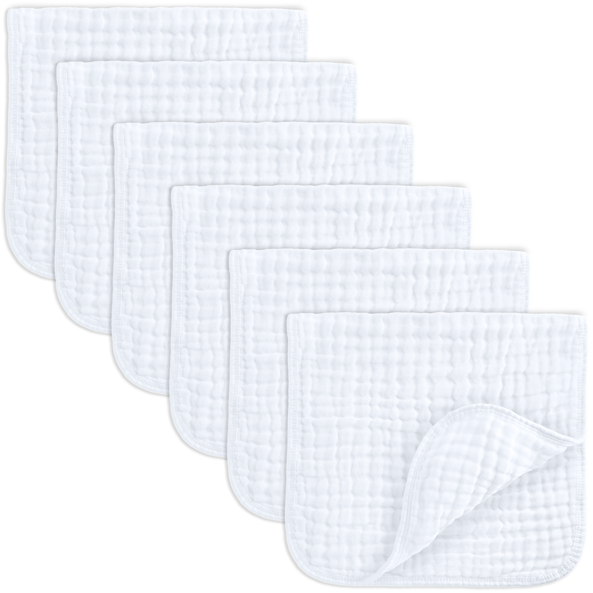Muslin Burp Cloths in White