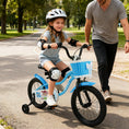 Load image into Gallery viewer, 12/14/16 Inch Kids Bike with Training Wheels and Basket Navy Color