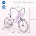 Load image into Gallery viewer, 18-Inch Kids Bike Adjustable with Basket and Streamers Purple - Princess of the Sea Theme