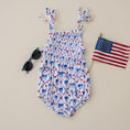 Load image into Gallery viewer, Smocked Red, White and Bows Bamboo Bubble Romper