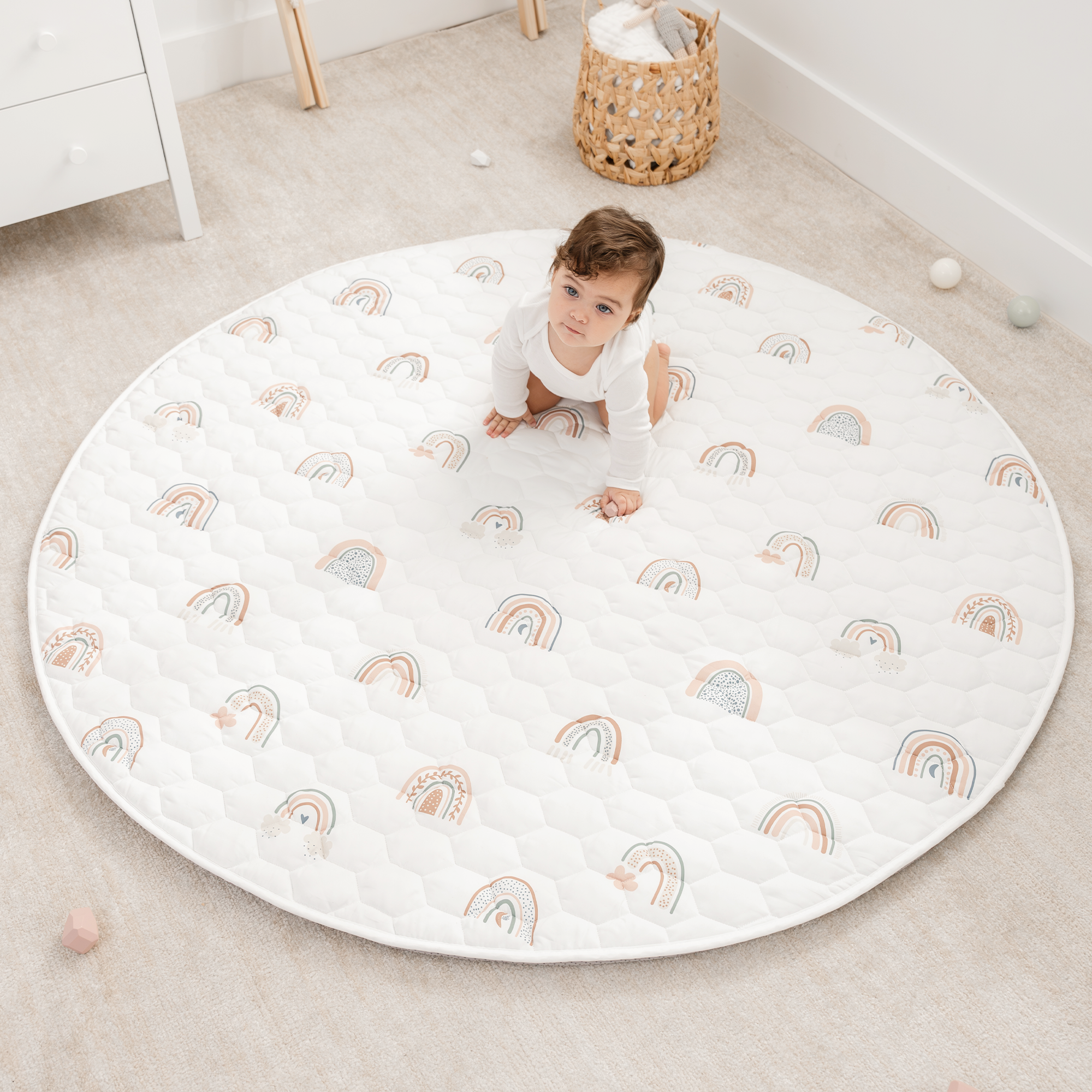 Play Mat with Non-Slip Bottom in Rainbow