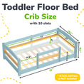 Load image into Gallery viewer, Crib Size Wooden Floor Bed Frame with Rails for Toddlers Age 1–3