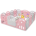 Load image into Gallery viewer, 14-Panel Baby Playpen with Music Box & Basketball Hoop-Pink