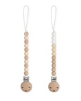 Load image into Gallery viewer, Pacifier Clips in Beige, Light Beige, & White, 2 Pack
