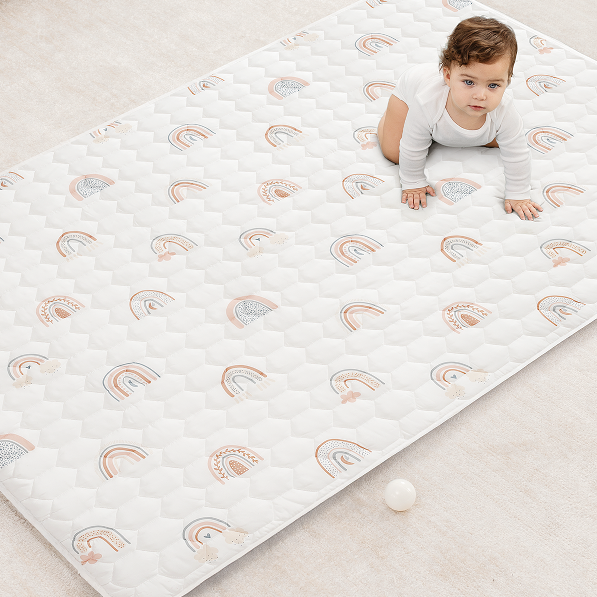 Play Mat with Non-Slip Bottom in Rainbow