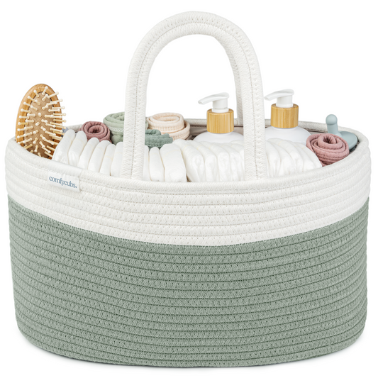Rope Diaper Caddy in Sage