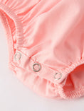 Load image into Gallery viewer, Girls Horse Smocking Embroidered Coral Romper