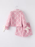 Load image into Gallery viewer, Mommy & me Autumn Check Bow Girls Lapel Pajamas