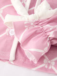 Load image into Gallery viewer, Mommy & me Autumn Check Bow Girls Lapel Pajamas