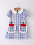 Load image into Gallery viewer, BACK TO SCHOOL Pocket Applique Check Girls Dress