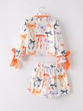 Load image into Gallery viewer, Halloween Mommy and Me Bow Print Pajama Set