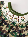 Load image into Gallery viewer, Camouflage Duck Smocking Embroidery Girls Romper