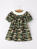 Load image into Gallery viewer, Camouflage Duck Smocking Embroidery Girls Dress