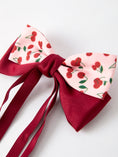 Load image into Gallery viewer, Cherry Bow Ribbon 4.5 Inch Hairpin