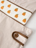 Load image into Gallery viewer, Fall Halloween & Thanksgiving Pumpkin Smock Embroidered Boys Romper