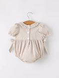 Load image into Gallery viewer, Fall Halloween & Thanksgiving Pumpkin Embroidery Smock Plaid Baby Girl Romper