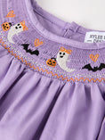 Load image into Gallery viewer, Purple Halloween Smock Embroidery Baby Girl Dress