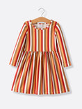 Load image into Gallery viewer, 2 Piece Thanksgiving Pumpkin Stripe Print Girls Dress Set