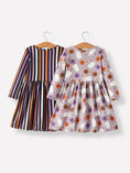Load image into Gallery viewer, 2 Piece Halloween Ghost Striped Girls Dress Set