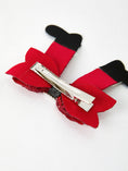 Load image into Gallery viewer, Christmas Red Sequined Zirconia Bow Hairpin