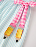 Load image into Gallery viewer, Back To School Girls Striped lapels Bow Dress