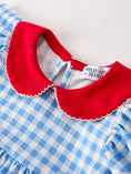 Load image into Gallery viewer, Back To School Girls Striped lapels Apple Bow Dress