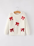 Load image into Gallery viewer, Mommy & Me Winter Girls Bow Sequins Pullover Sweater
