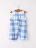 Load image into Gallery viewer, Fall Thanksgiving& Halloween Blue Pumpkin Smock Embroidery Baby Boy Romper