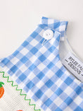 Load image into Gallery viewer, Fall Thanksgiving& Halloween Blue Pumpkin Smock Embroidery Baby Boy Romper